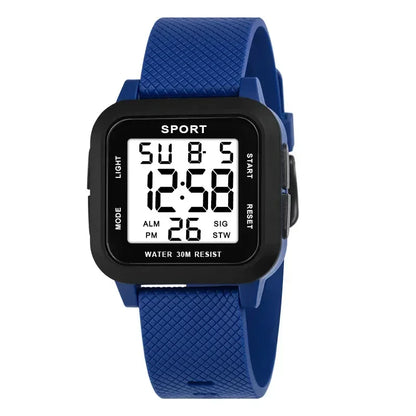 Montre digitale sport 45 mm – Style militaire & rétroéclairage LED
