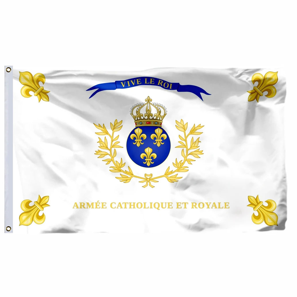 Drapeau France Royale – Bannière Napoléon III, Double Couture, Œillets Laiton