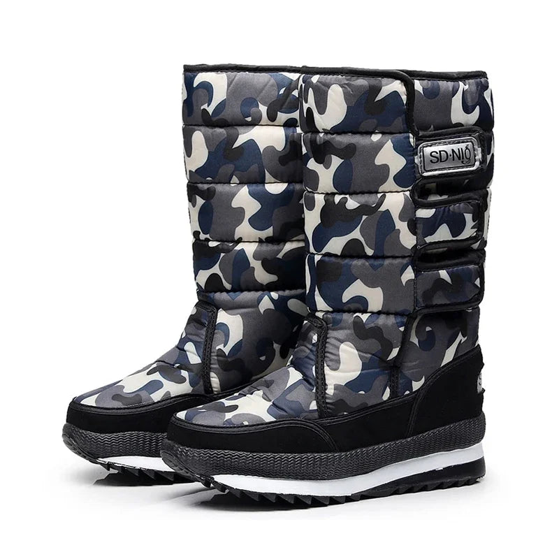 Bottes d'hiver fourrées à plateforme, modèle 686