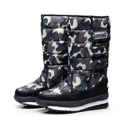Bottes d'hiver fourrées à plateforme, modèle 686