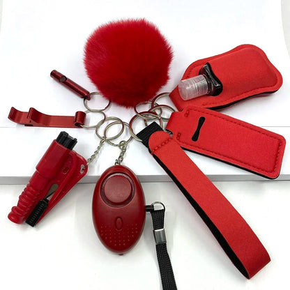 Kit Porte-Clés Défense Personnelle Femme – Alarme Sonore, Bouteille de Voyage, 20 Coloris