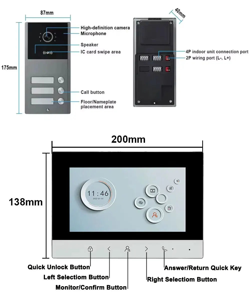 Interphone Vidéo Connecté LCD Multi-Appartement — Visiophone HD HSmartcam - BLACKBEARD OUTDOOR INDUSTRIES