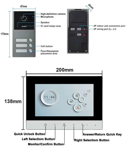 Interphone Vidéo Connecté LCD Multi-Appartement — Visiophone HD HSmartcam - BLACKBEARD OUTDOOR INDUSTRIES
