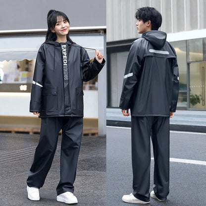 Set de Poncho de Pluie Séparé avec Pantalons - Ensemble Complet Résistant aux Tempêtes, Imperméable,  Réfléchissant BLACKBEARD OUTDOOR INDUSTRIES