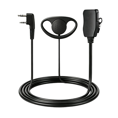 Oreillette PTT 2 Broches en D avec Micro – Compatible Kenwood, Baofeng, TYT, Puxing, Quansheng
