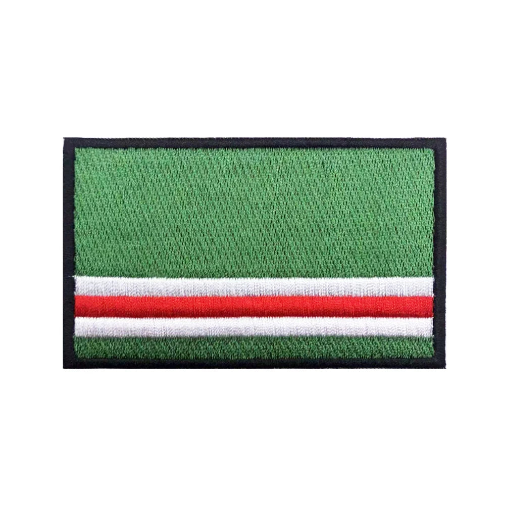 Patch Drapeau Tchétchène Brodé 3D – 8×5 cm | Hook & Loop ou Thermocollant | Insigne Militaire - BLACKBEARD OUTDOOR INDUSTRIES