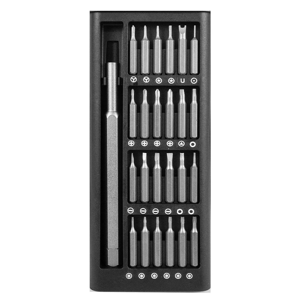 Suli Set de Tournevis de Précision Magnétique 25 en 1 / 63 en 1 – Kit Mini Outils Professionnel pour Réparation Téléphone, PC, Bricolage, avec Embouts Torx, Hex, et Plus - BLACKBEARD OUTDOOR INDUSTRIES