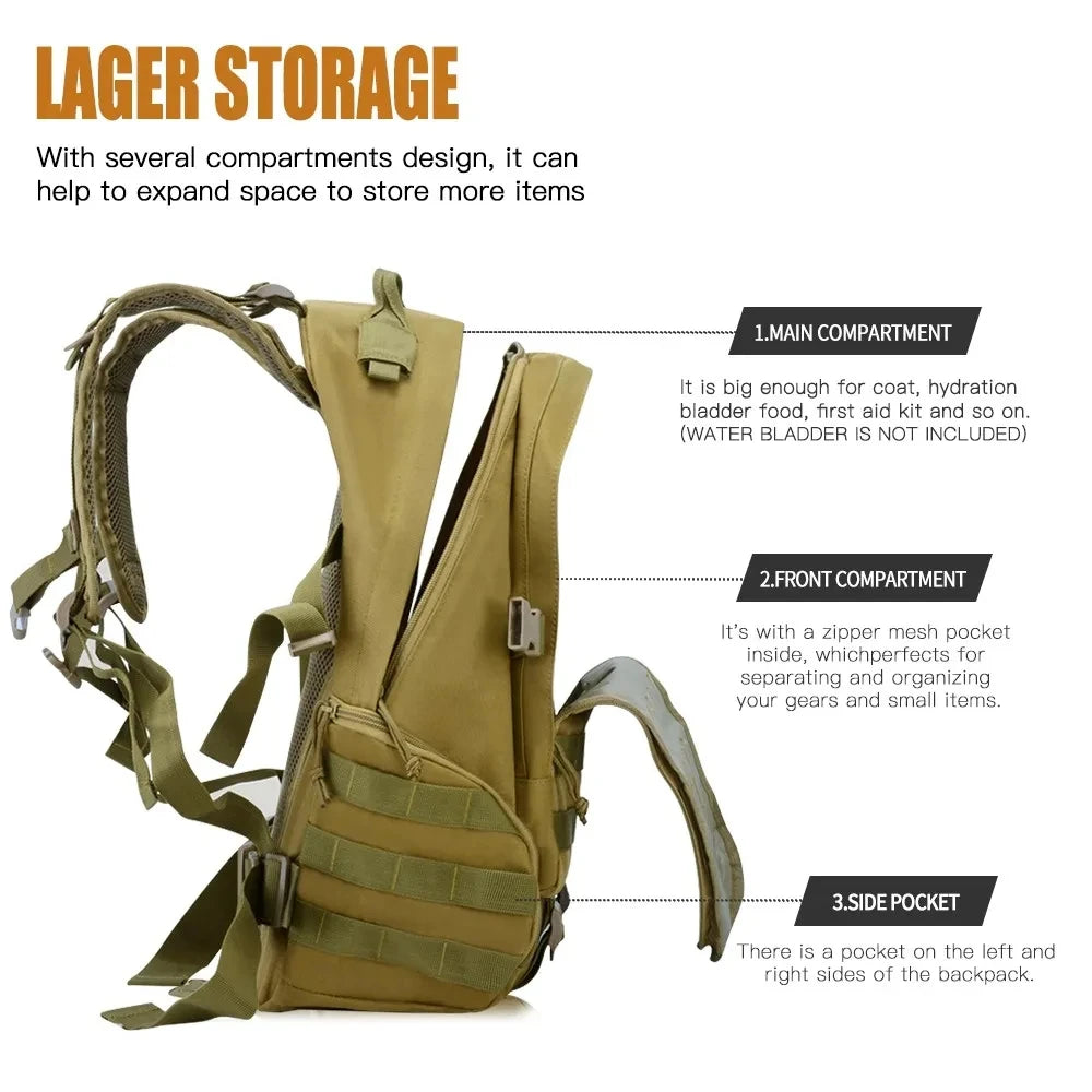Sac à dos tactique 30 L MOLLE avec compartiment ordinateur