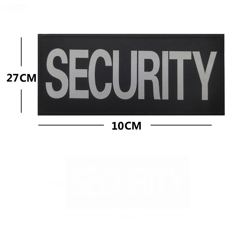 Patch Brodé SECURITY – Insigne Hook & Loop Velcro | Agent de Sécurité