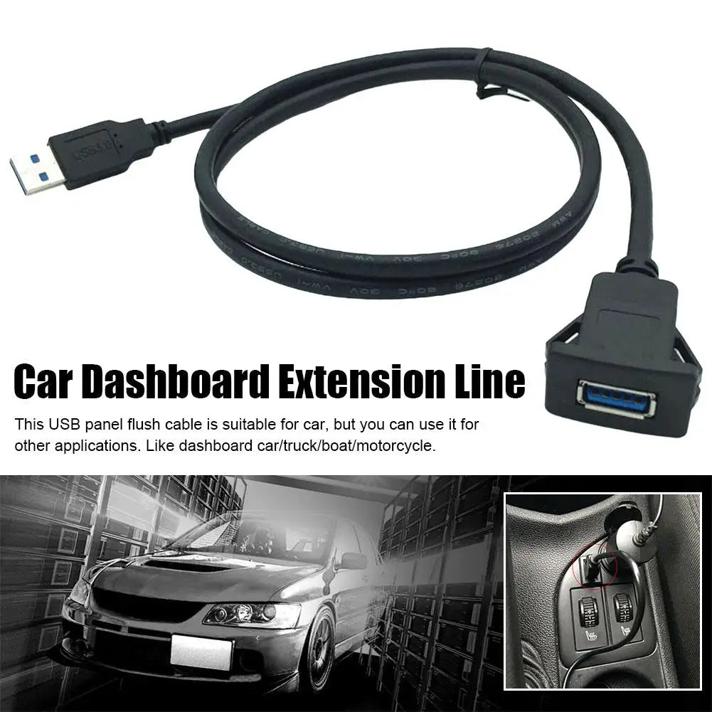 Câble USB 2.0 Encastrable pour Voiture / Camping-Car / Bateau – Montage Tableau de Bord (1 mètre) - BLACKBEARD OUTDOOR INDUSTRIES