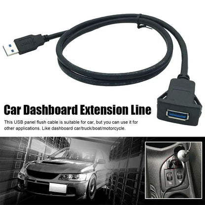 Câble USB 2.0 Encastrable pour Voiture / Camping-Car / Bateau – Montage Tableau de Bord (1 mètre) - BLACKBEARD OUTDOOR INDUSTRIES