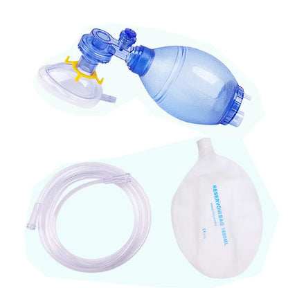 Ballon de Réanimation Manuel PVC – Ambu Bag Adulte, Enfant, Nourrisson avec Masque et Tube Oxygène