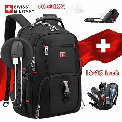 Sac à Dos SWISS 17" pour Ordinateur Portable - Imperméable, avec Port de Charge USB, Multifonction, Style Swiss - Sac de Voyage, de Randonnée et Scolaire - BLACKBEARD OUTDOOR INDUSTRIES