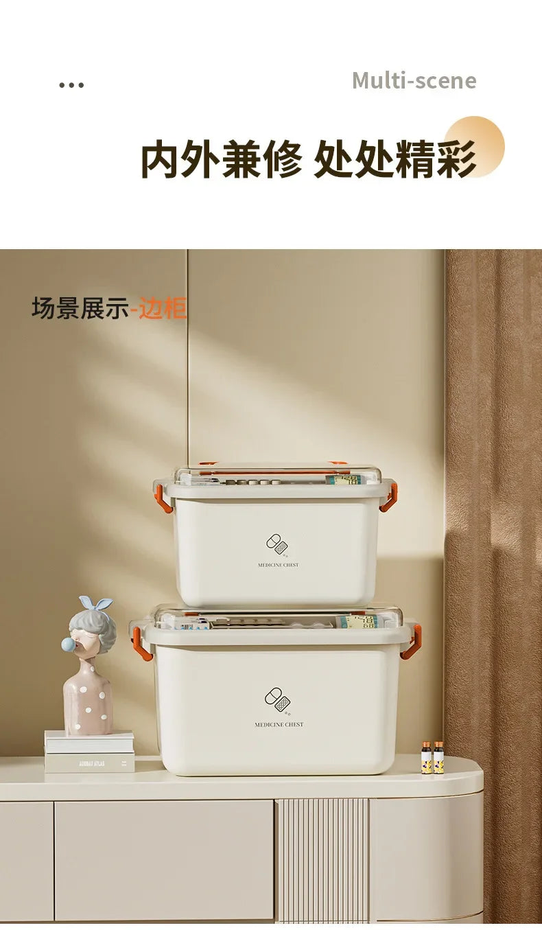 Boîte à Médicaments Portable Grande Capacité – Trousse de Premiers Secours Familiale avec Multi-Compartiments Ma boutique