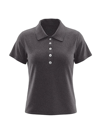 Polo Femme Col Boutonné Manches Courtes – Coupe Slim Stretch, Casual & Chic