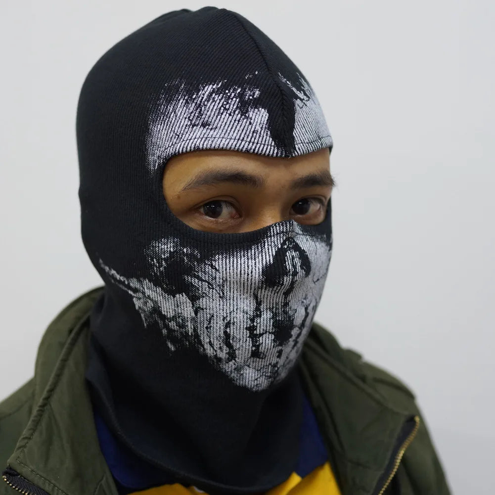 Cagoule Balaclava 100% Coton Ghost Skull – Masque Intégral Visage & Cou – Ski, Vélo, Airsoft – 26 Coloris