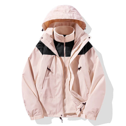 Veste 3 en 1 imperméable et coupe-vent avec couche chaude, homme et femme