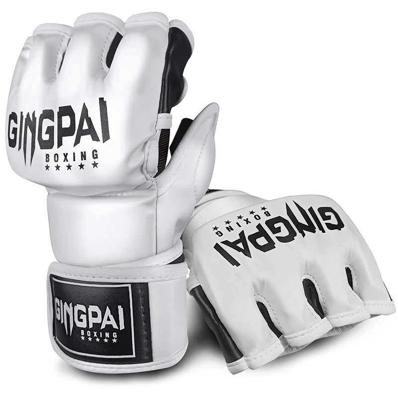 Mitaines MMA Sans Doigts Cuir PU – Gants Sac de Frappe / Kickboxing / Muay Thai – M & L - BLACKBEARD OUTDOOR INDUSTRIES