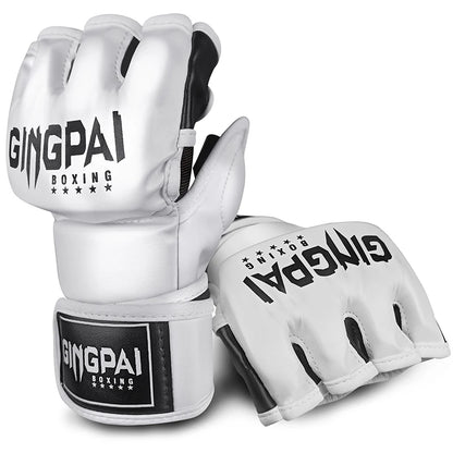 Mitaines MMA Sans Doigts Cuir PU – Gants Sac de Frappe / Kickboxing / Muay Thai – M & L - BLACKBEARD OUTDOOR INDUSTRIES