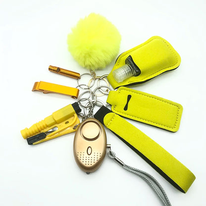 Porte-Clés de Défense Personnelle pour Femme – Alarme Intégrée, Boucle O, Multicolore