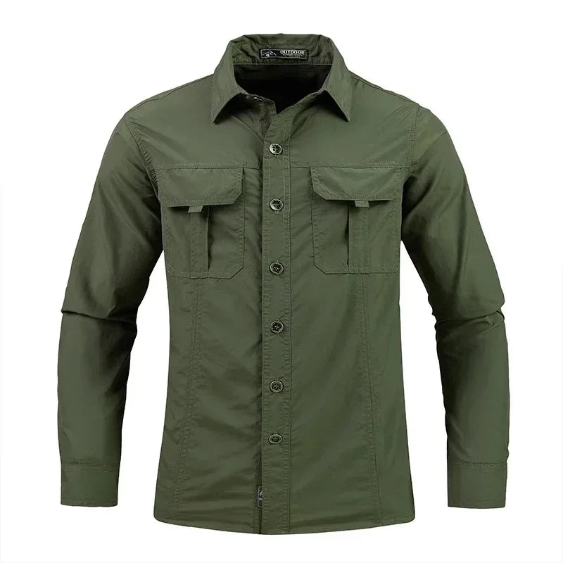 Chemise Homme à Manches Longues Léger et Séchage Rapide - Chemise Respirante de Sport et Protection Solaire pour Randonnée et Activités en Plein Air - BLACKBEARD OUTDOOR INDUSTRIES