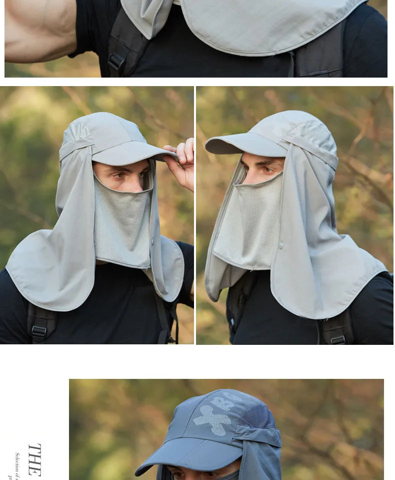 Chapeau de Protection UV d'Été – Casquette Anti-UV avec Protection du Cou et du Visage, Pliable, Séchage Rapide, Imperméable, Idéale pour Randonnée, Pêche et Activités Outdoor - BLACKBEARD OUTDOOR INDUSTRIES
