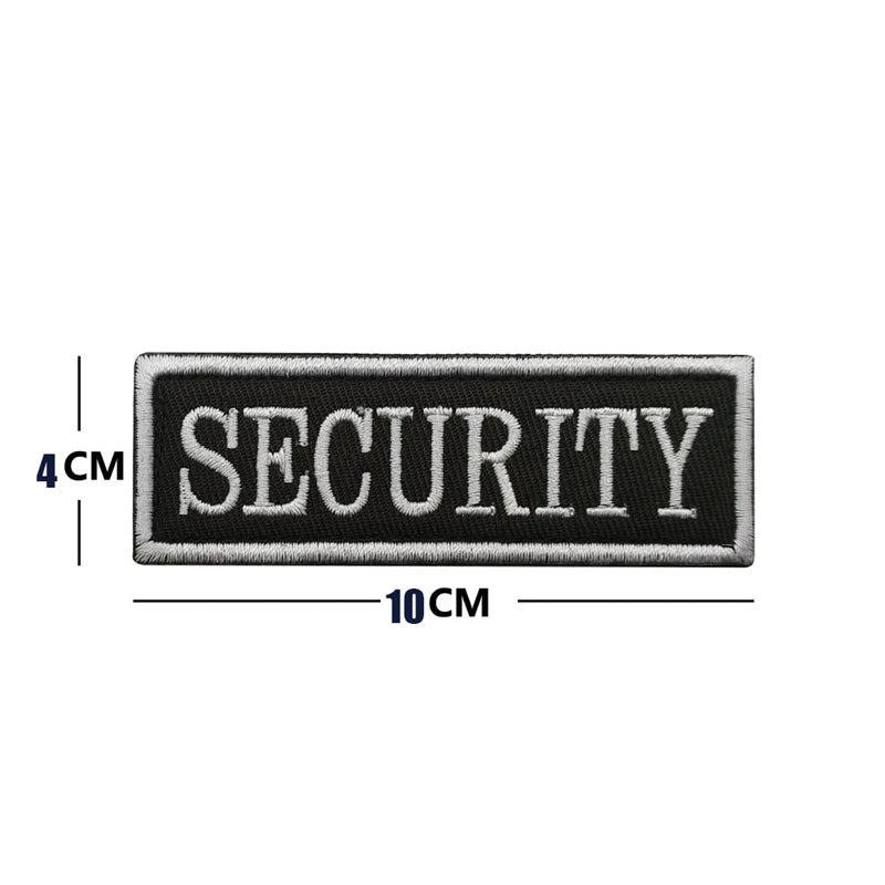 Patch Brodé SECURITY – Insigne Hook & Loop Velcro | Agent de Sécurité