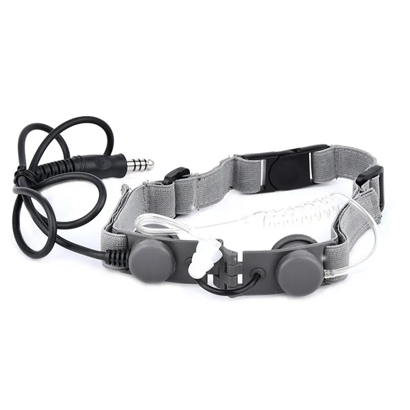 Microphone Laryngophone Tactique WADSN pour Radio Kenwood, BaoFeng UV-5R, UV-5X, UV-82 avec PTT U94 BLACKBEARD OUTDOOR INDUSTRIES