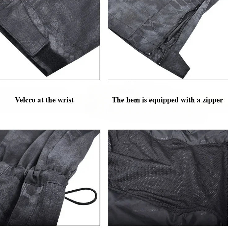 Veste Tactique Camouflage Homme – Coupe-Vent Multi-Poches à Capuche