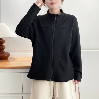 Veste Polaire Femme Grande Taille 1XL-4XL – Zip Intégral, Col Montant, Coupe 3D, Automne Hiver