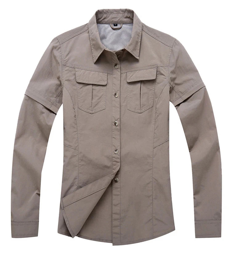 Chemise Randonnée Femme TRVLWEGO – Manches Amovibles UPF50+ Séchage Rapide Anti-Moustiques