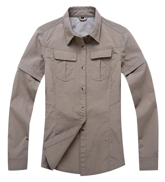 Chemise Randonnée Femme TRVLWEGO – Manches Amovibles UPF50+ Séchage Rapide Anti-Moustiques