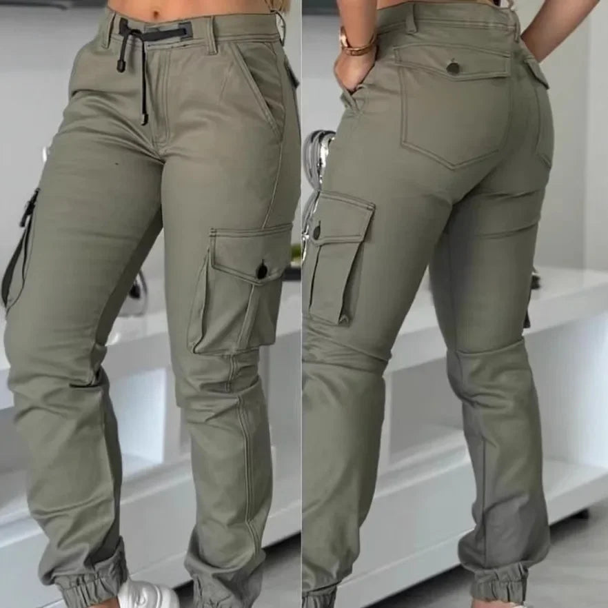 Pantalon Cargo Militaire Femme Multi-Poches – Coupe Slim, Vert Armée - BLACKBEARD OUTDOOR INDUSTRIES