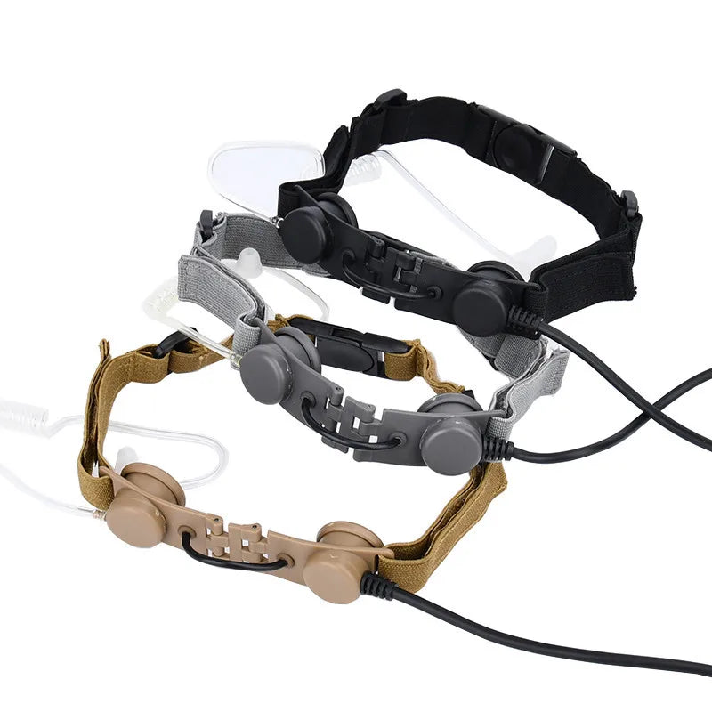 Microphone Laryngophone Tactique WADSN pour Radio Kenwood, BaoFeng UV-5R, UV-5X, UV-82 avec PTT U94 BLACKBEARD OUTDOOR INDUSTRIES