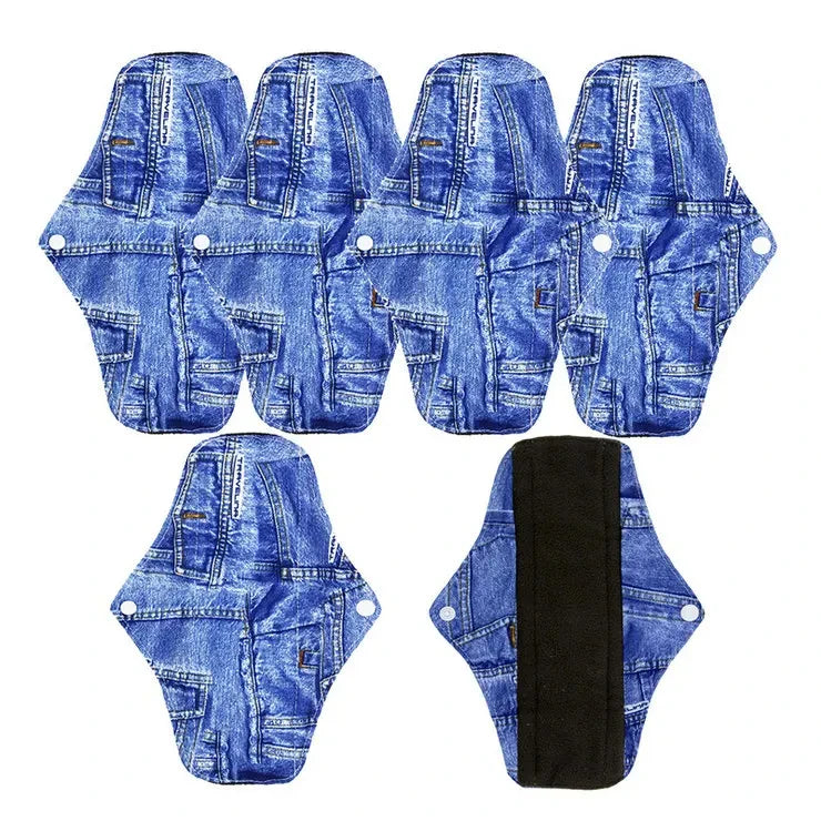 VEJYO – Lot de 5 Serviettes Hygiéniques Lavables en Charbon de Bambou Réutilisables Ma boutique