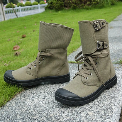 Rangers en toile pour hommes - Bottes hautes en toile respirantes, casual, outdoor et antidérapantes