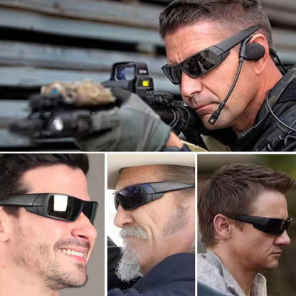 Lunettes Tactiques Polarisées UV400 – Rectangulaires Anti-Reflets | Airsoft, Terrain & Outdoor