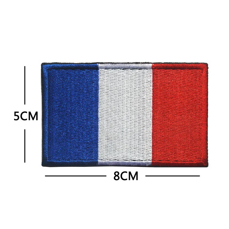 Patch Drapeau France Rectangulaire Brodé – Hook & Loop ou Couture | DIY Veste, Sac, Casquette, Brassard | 12 Modèles - BLACKBEARD OUTDOOR INDUSTRIES