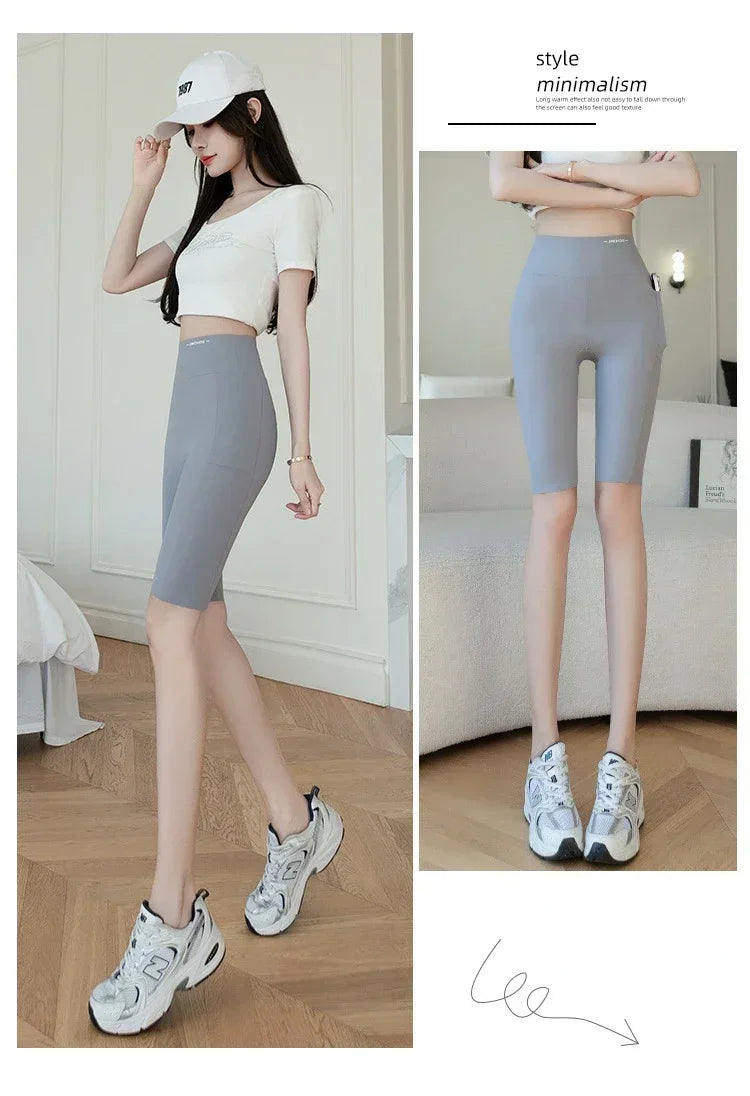 Legging Short Femme Sport Taille Haute | Gainant & Anti-Transpiration | Poches Latérales | MODX - BLACKBEARD OUTDOOR INDUSTRIES