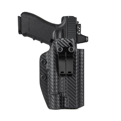 Holster IWB Kydex Glock 19 19X 23 25 32 44 45 + Olight Baldr Pro R – Port Dissimulé Ceinture, Rétention Réglable | Droitier & Gaucher - BLACKBEARD OUTDOOR INDUSTRIES