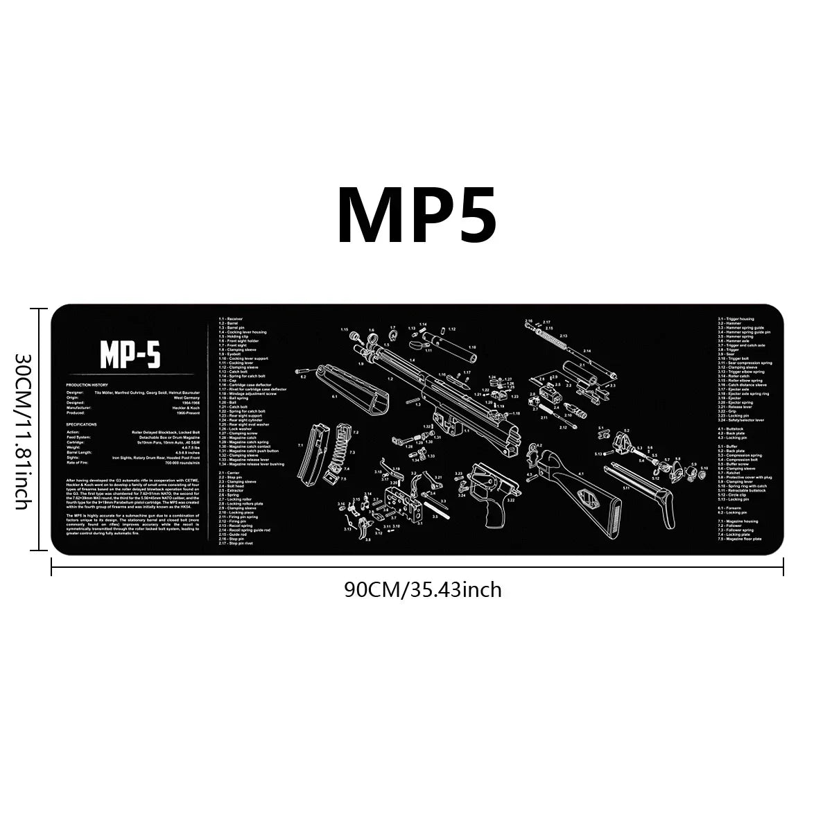 Tapis de Nettoyage pour Arme | Tapis Souris Multi-Armes – AR15, AK47, Remington 870, Glock, CZ75, P226, 1911… - BLACKBEARD OUTDOOR INDUSTRIES