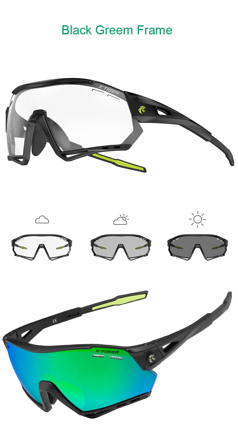 X-TIGER Lunettes de Cyclisme 5 Verres – UV400, Polarisées – Pour Vélo, Running, Pêche & Sports Extérieurs - BLACKBEARD OUTDOOR INDUSTRIES