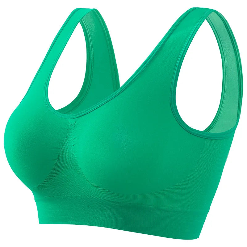 Brassière Sport Femme Sans Armature Grande Taille – Rembourrage Amovible, Sans Couture, Yoga & Running – S à 5XL