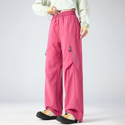Pantalon cargo de randonnée femme déperlant et respirant, taille élastique
