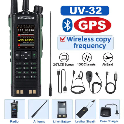 🔊 Talkie-Walkie Baofeng UV-32 – Puissant, Multi-Bande, Programmable via Bluetooth Ma boutique