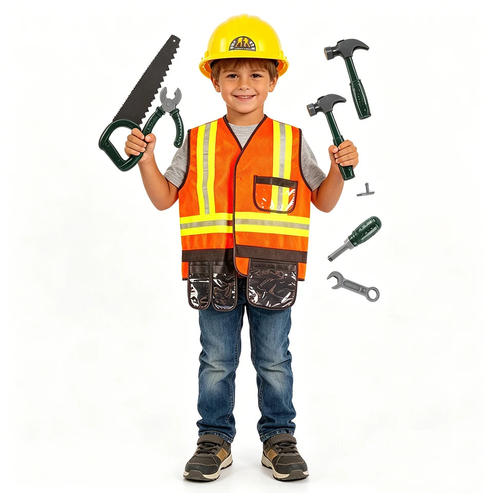 Kit Costumes Métiers Enfant 3-8 Ans – Déguisements Policier, Pompier, Médecin, Ingénieur - BLACKBEARD OUTDOOR INDUSTRIES