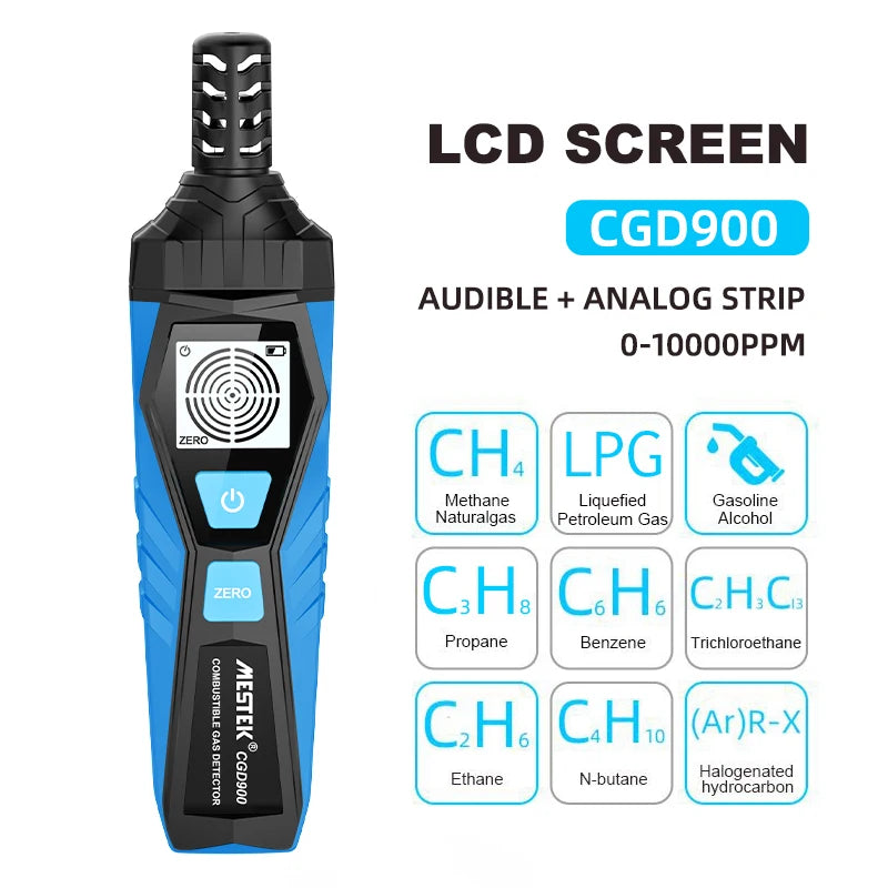 Détecteur de Fuite de Gaz Inflammable – Analyseur de Gaz Naturel, LPG, Méthane, Alcool (50000 PPM/LEL%) avec Sonde Flexible - BLACKBEARD OUTDOOR INDUSTRIES