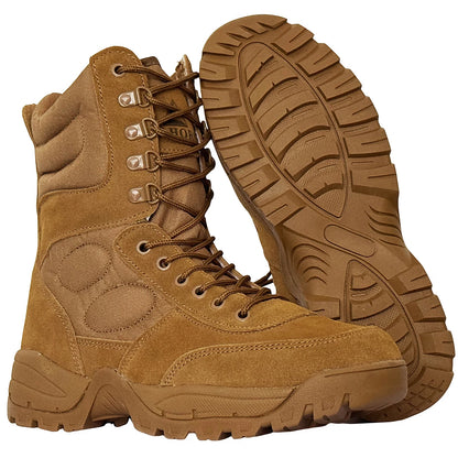 Rangers Tactiques Homme LAHORS – Cuir Véritable, Zip Latéral, Désert Combat, Pointures 39-46