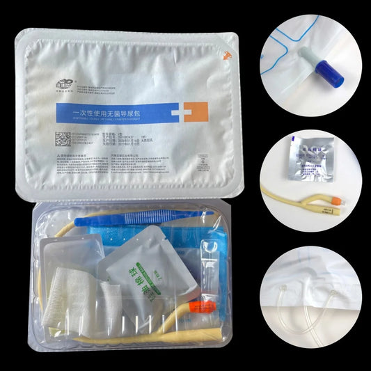 Kit de Cathétérisme Urétral Médical - Cathéter Urinaire à Double Lumière en Latex - Tube de Drainage Urinaire pour Adultes (Hommes et Femmes) Après Chirurgie - BLACKBEARD OUTDOOR INDUSTRIES