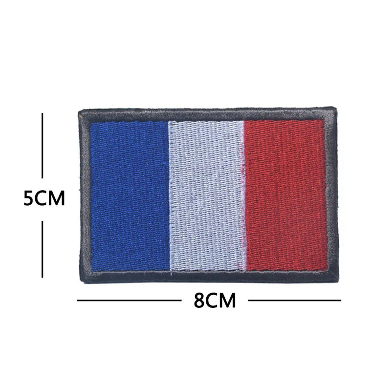 Patch Drapeau France Rectangulaire Brodé – Hook & Loop ou Couture | DIY Veste, Sac, Casquette, Brassard | 12 Modèles - BLACKBEARD OUTDOOR INDUSTRIES